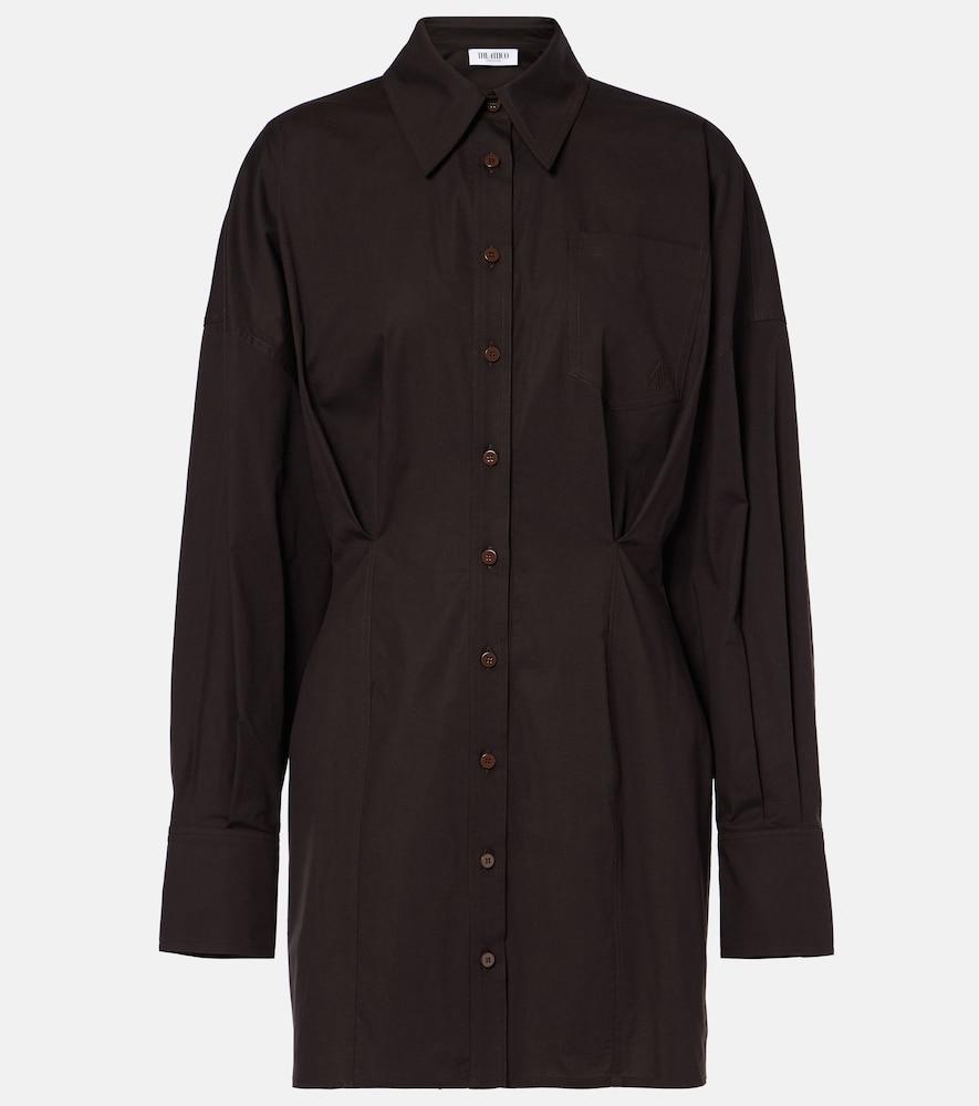 the attico cotton-blend shirt dress