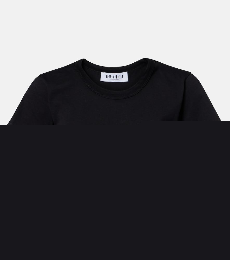 the attico cropped cotton jersey t-shirt