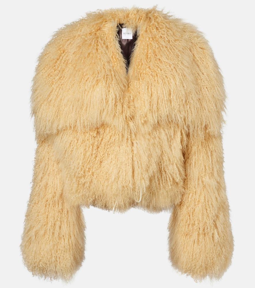 the attico cropped shearling jacket
