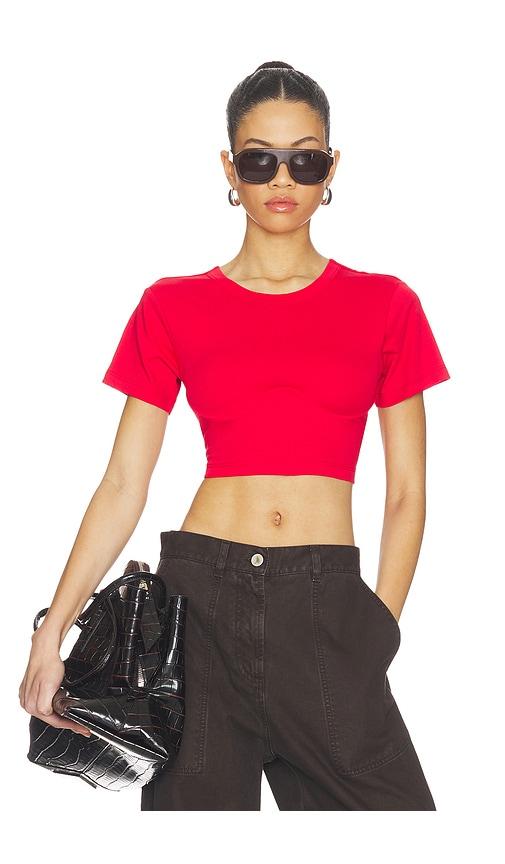 the attico cropped t-shirt in red. - size 36 (also in 40, 44)