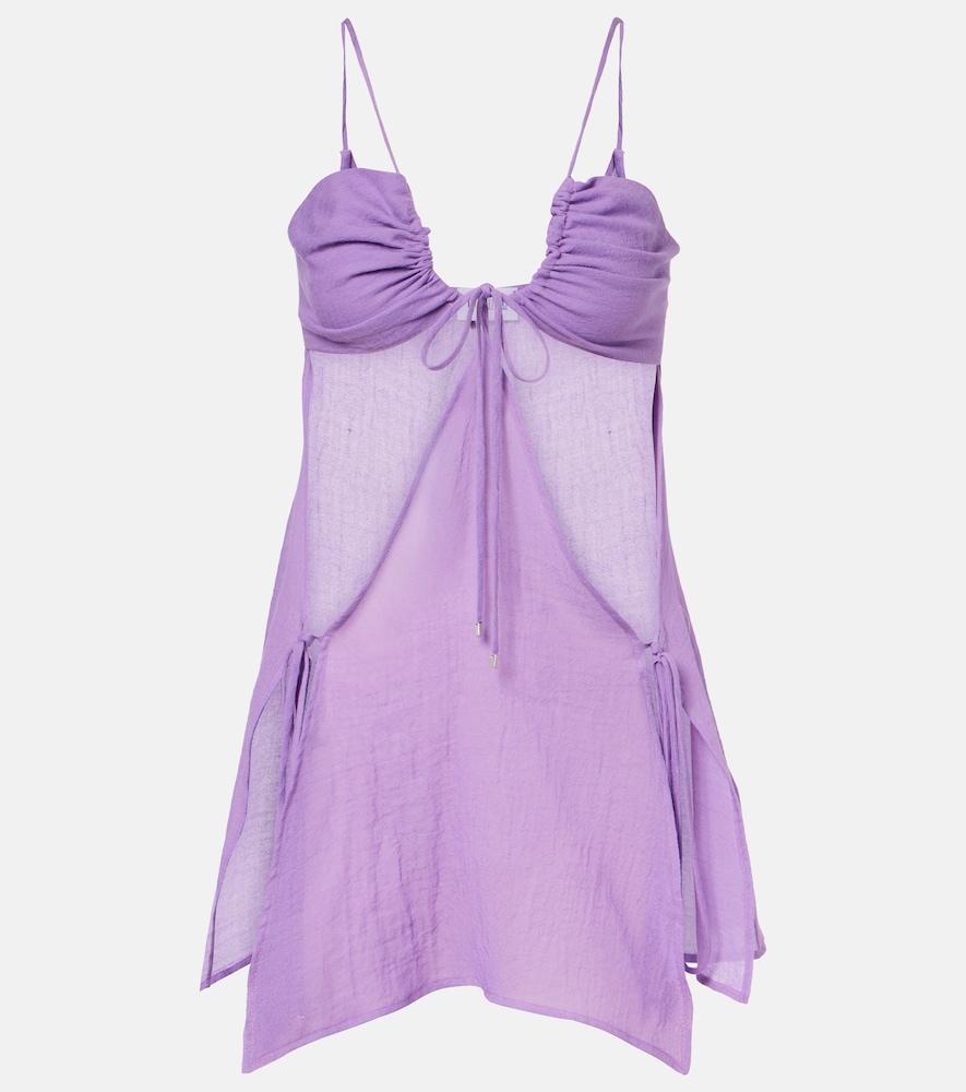 the attico cutout cotton muslin minidress