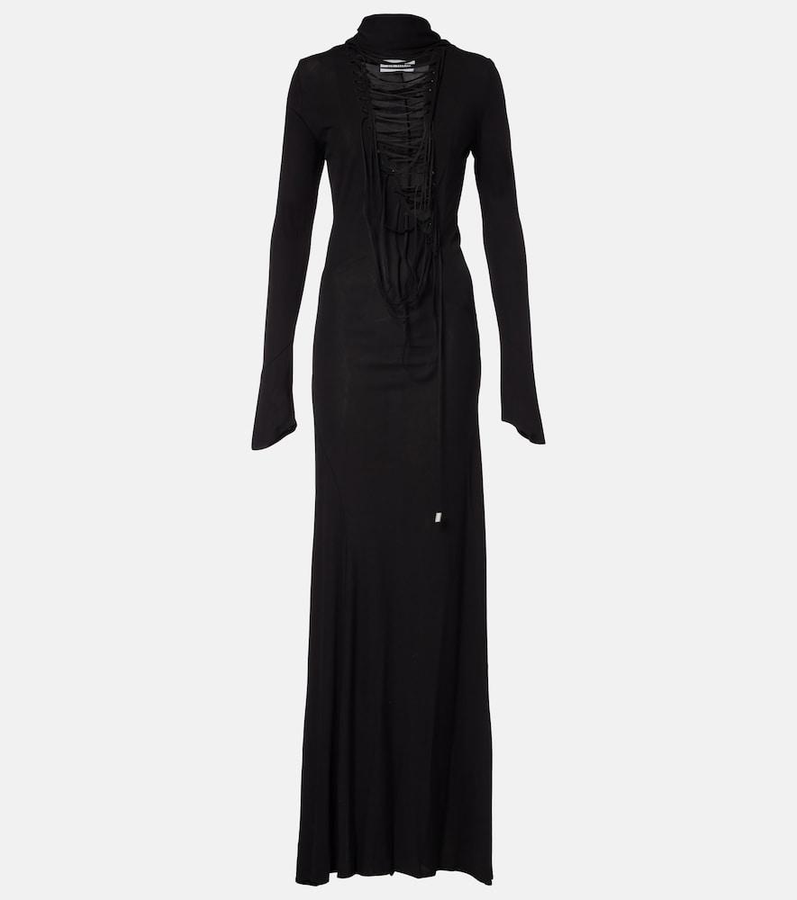 the attico cutout crêpe maxi dress