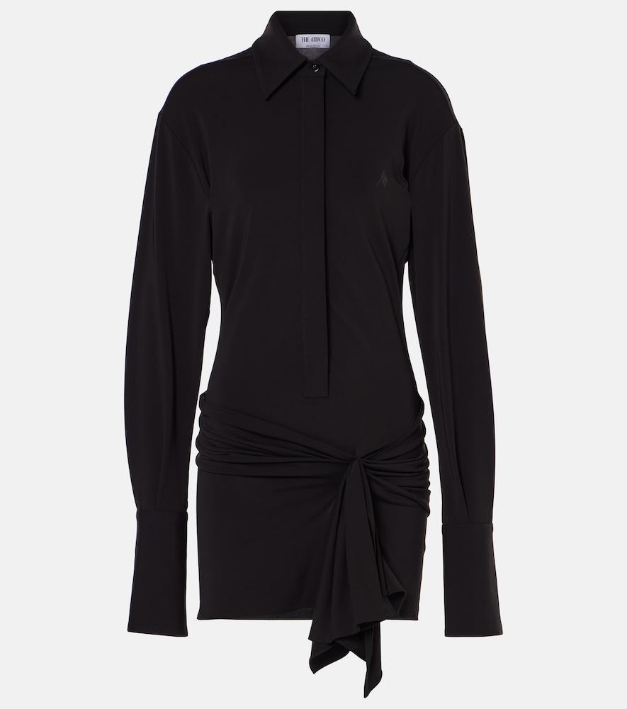 the attico cutout draped jersey shirt dress
