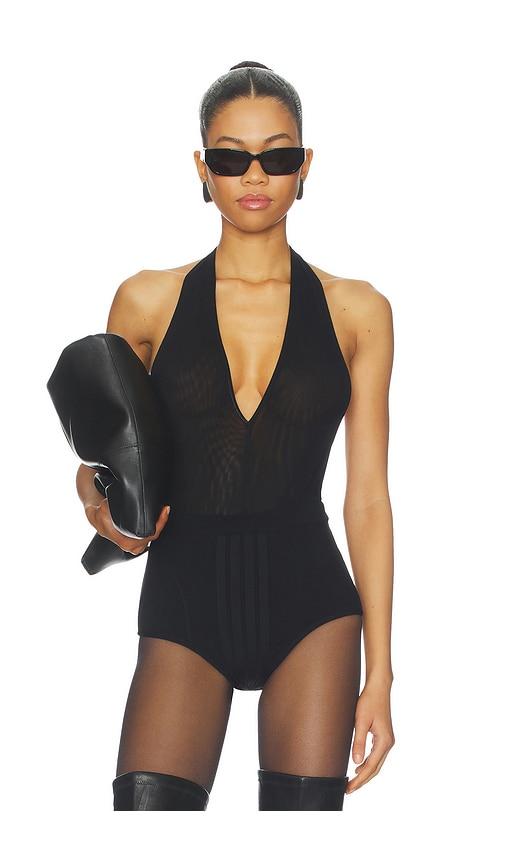the attico deep v bodysuit in black. - size 42 (also in 44)