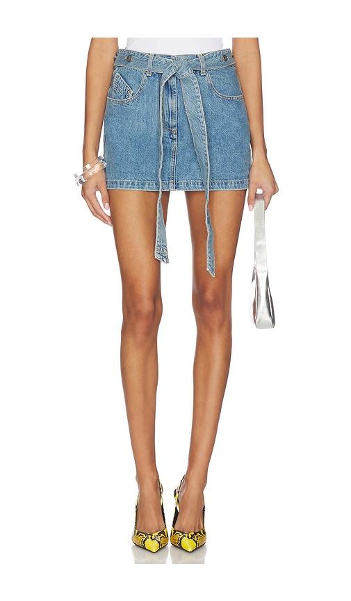 the attico denim mini skirt in blue. - size 36 (also in 38, 42, 44)