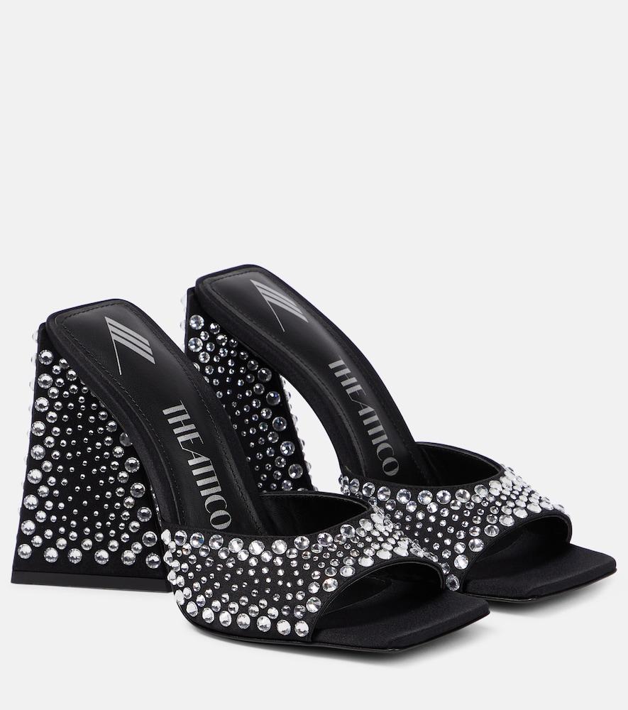 the attico devon embellished satin mules