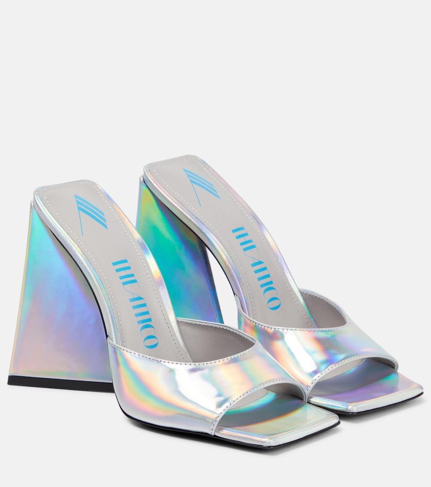 the attico devon metallic leather mules