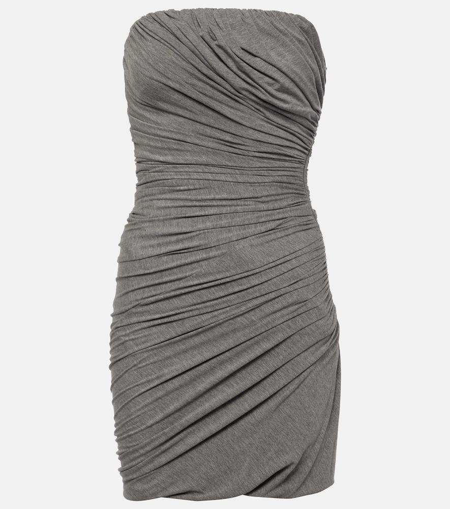 the attico draped strapless jersey minidress