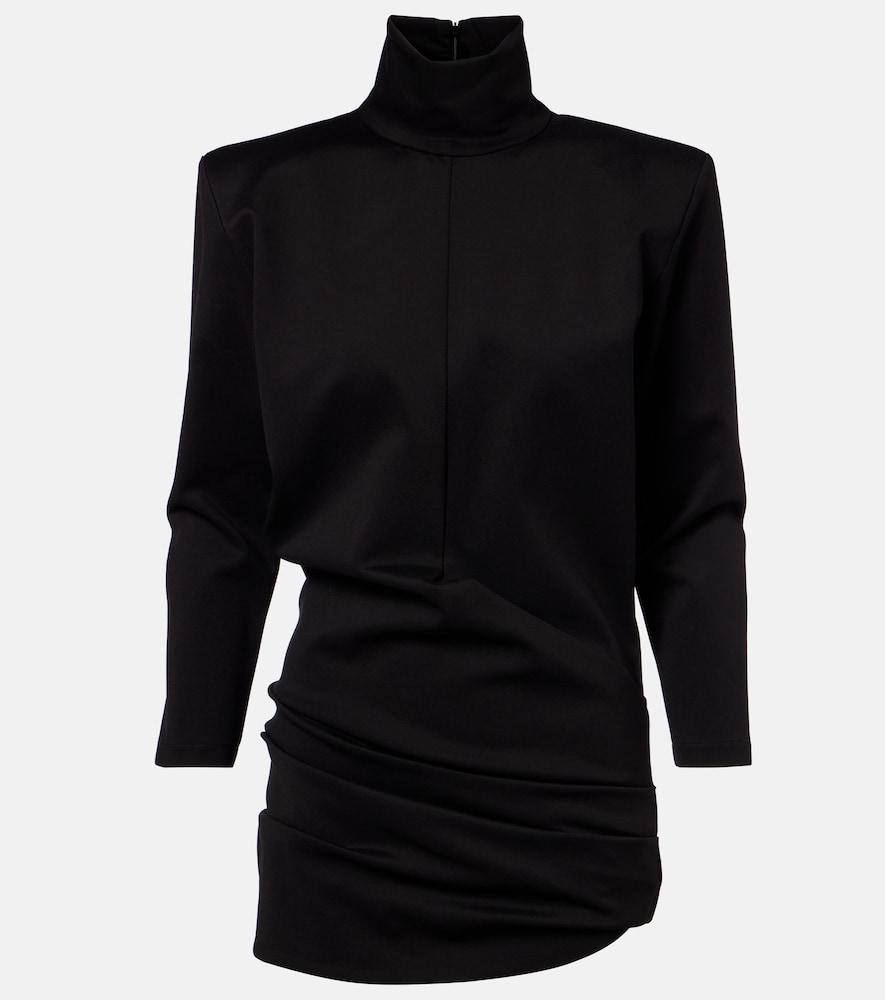 the attico draped turtleneck jersey minidress