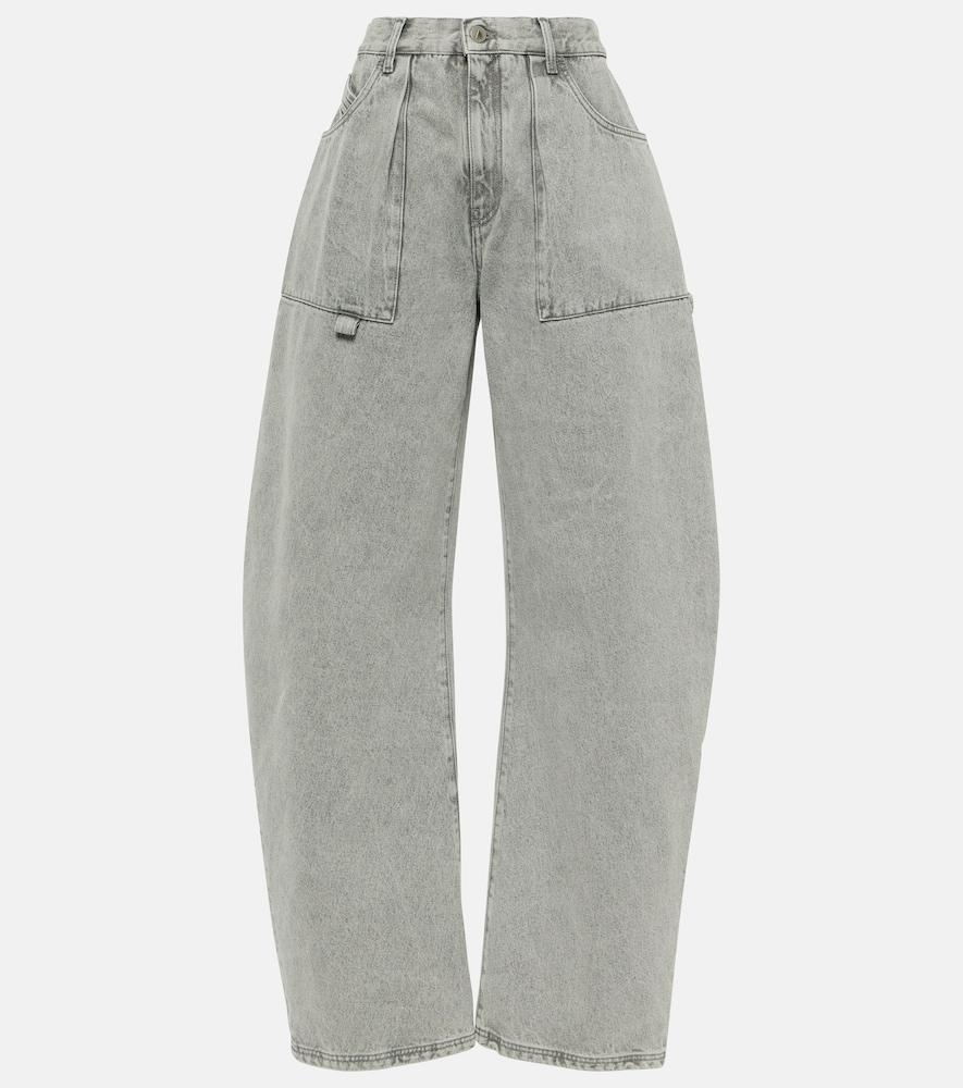 the attico effie mid-rise barrel-leg jeans