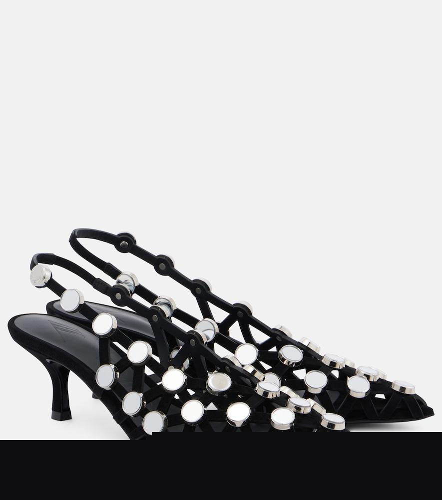 the attico embellished leather mules