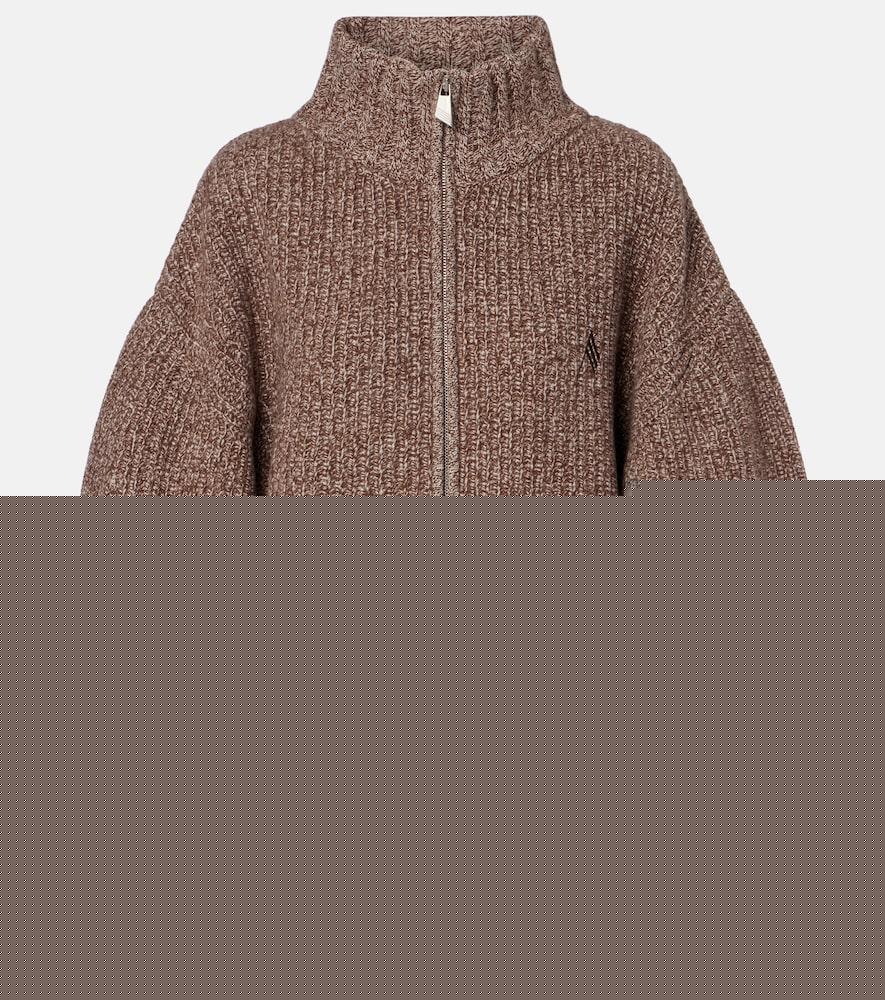 the attico embroidered wool and cashmere cardigan