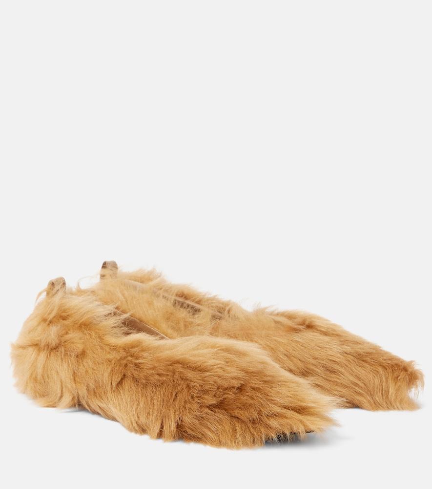 the attico eva shearling ballet flats