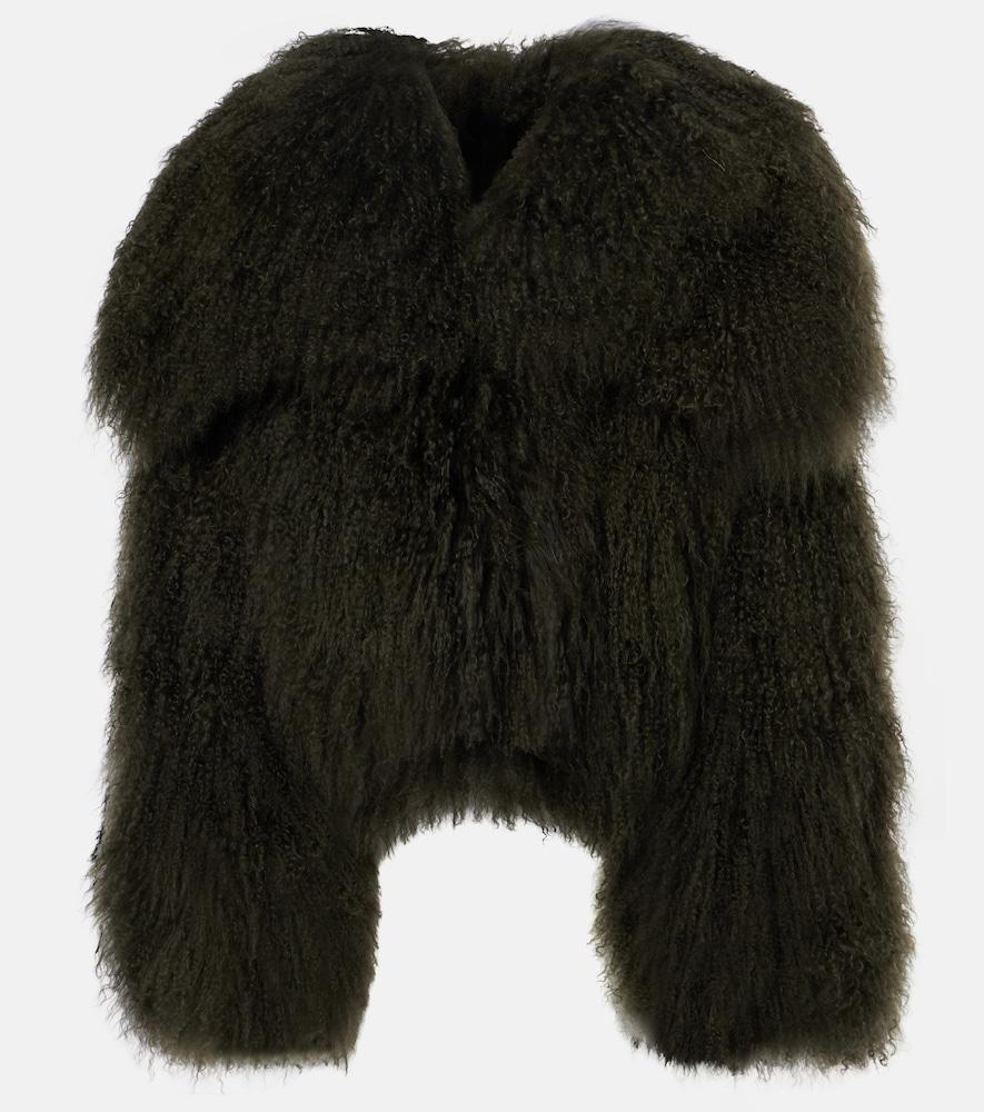the attico faux fur bomber jacket