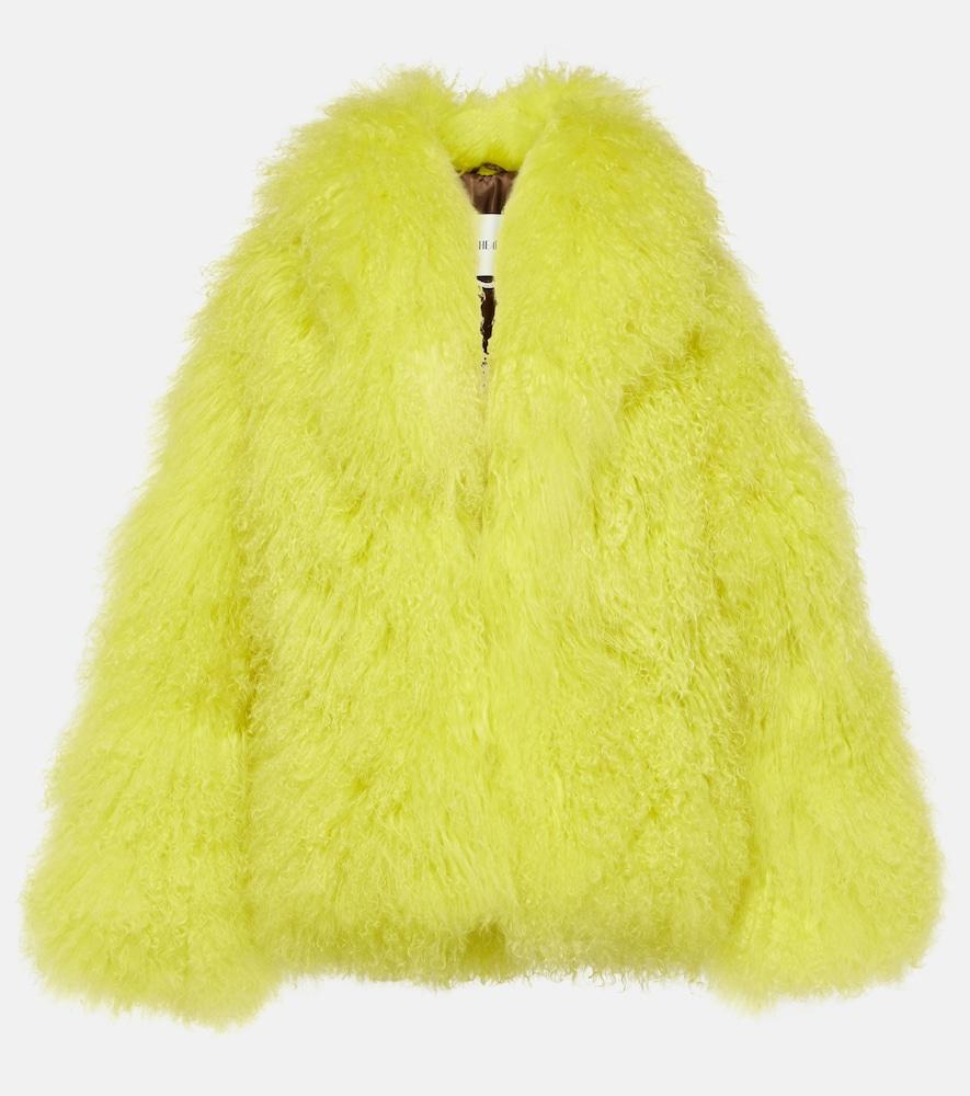 the attico faux fur cropped coat