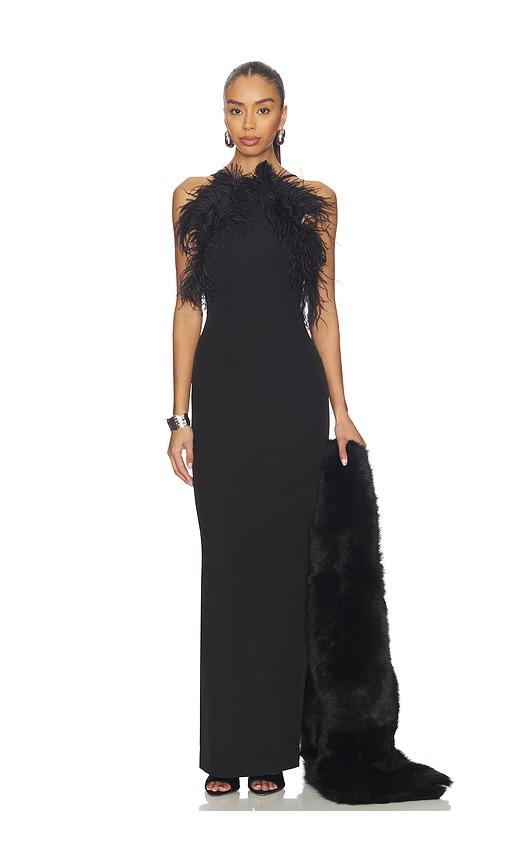 the attico feather gown in black. - size 38 (also in 40, 42)