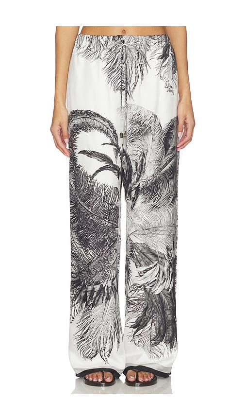 the attico feather print pant in black & white. - size 36 (also in 40, 42)