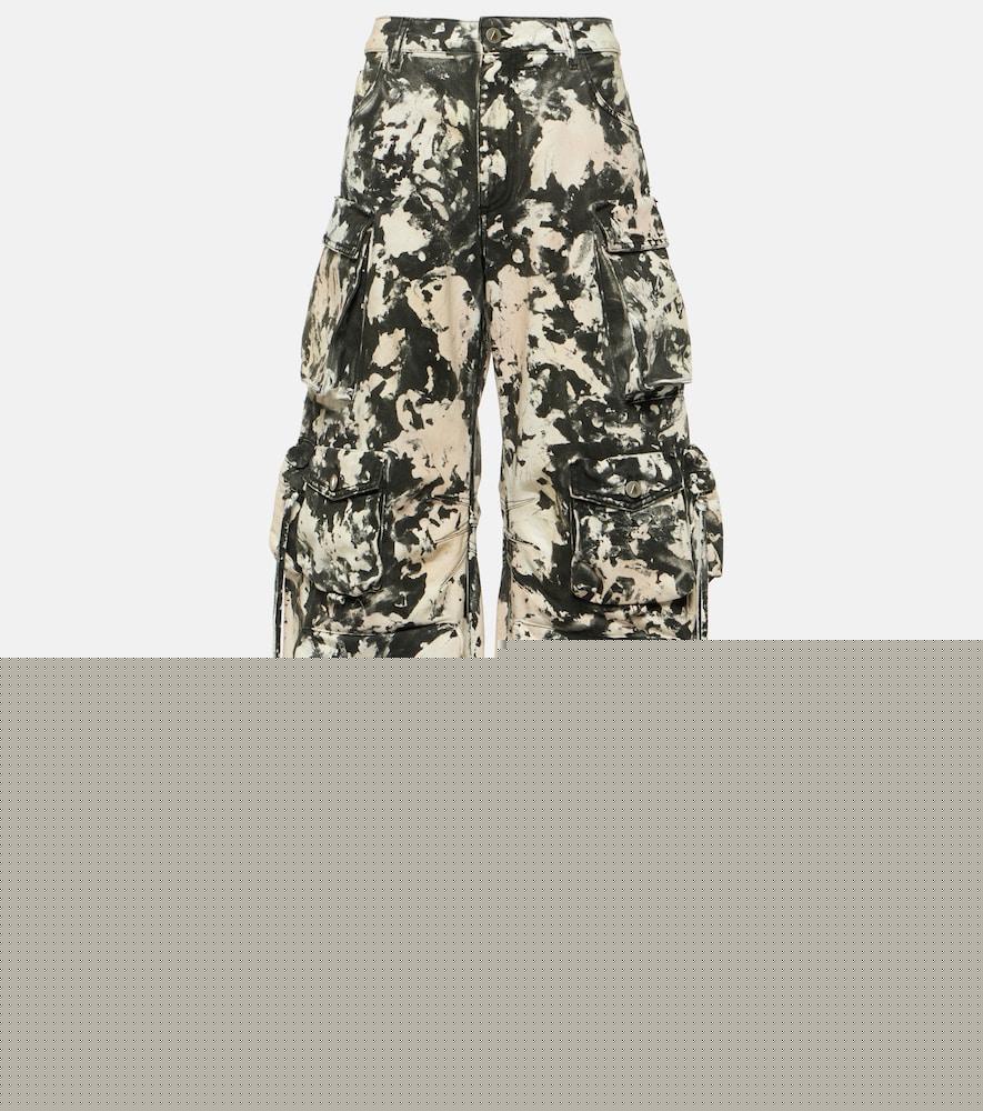 the attico fern printed mid-rise cargo jeans
