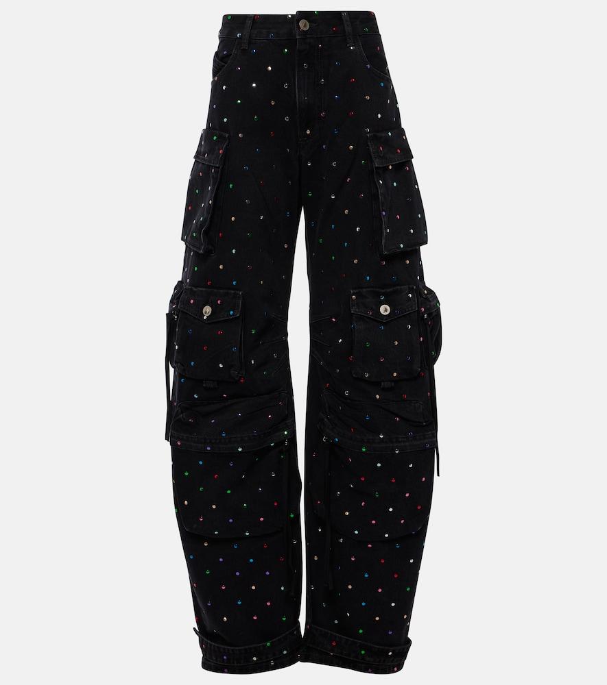 the attico fern studded high-rise cargo jeans