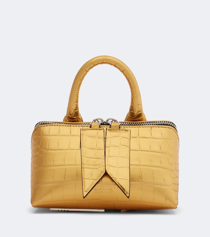 the attico friday mini croc-effect leather top-handle bag