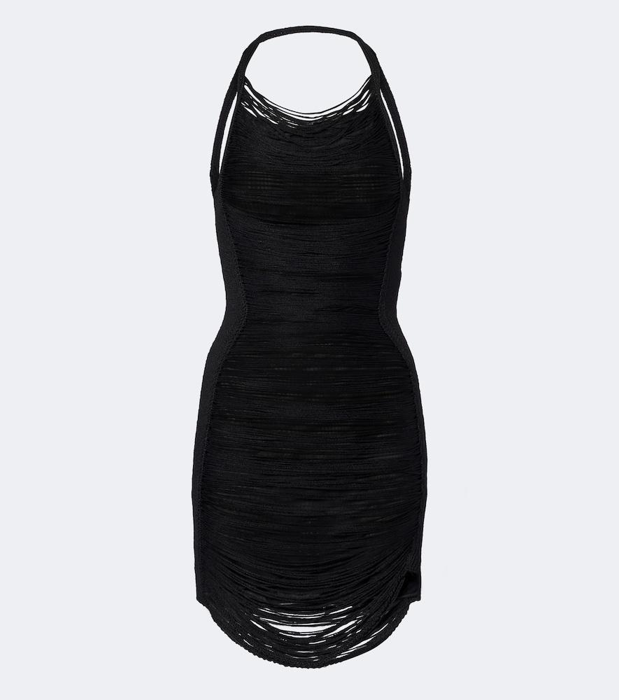 the attico fringed halterneck minidress