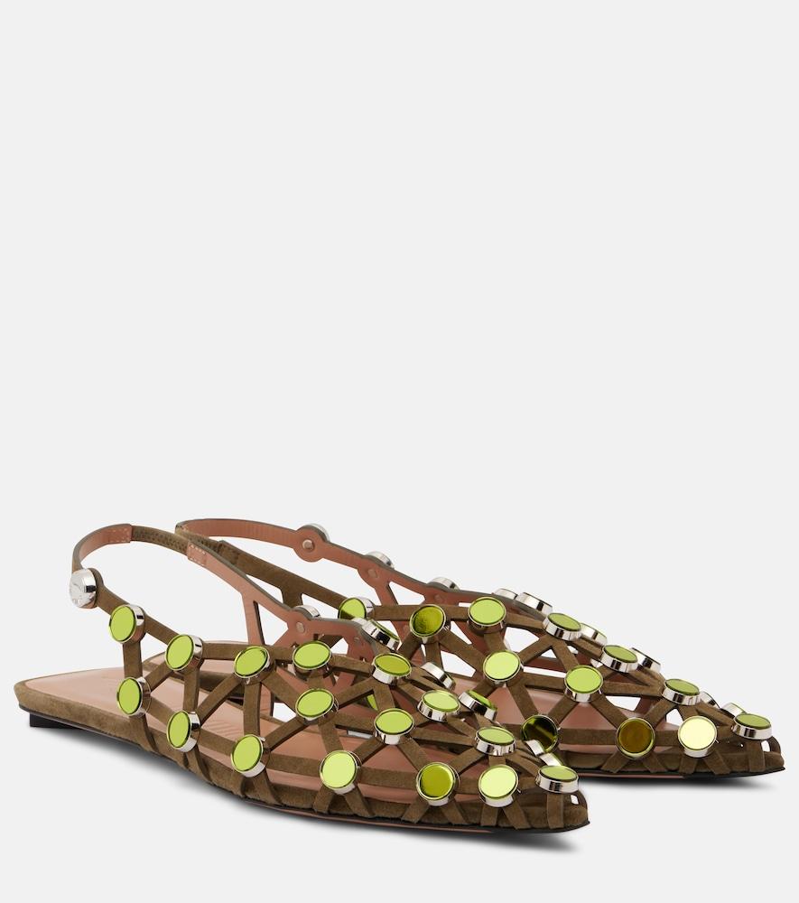 the attico grid embellished ballet flats
