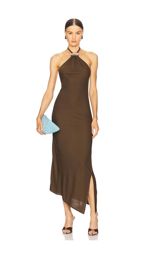the attico halter neck gown in green. - size 38 (also in 42)