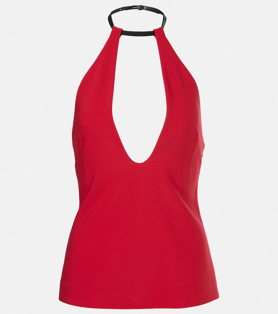 the attico halterneck crêpe top