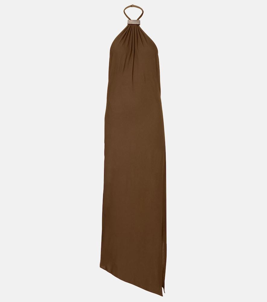 the attico halterneck open-back midi dress