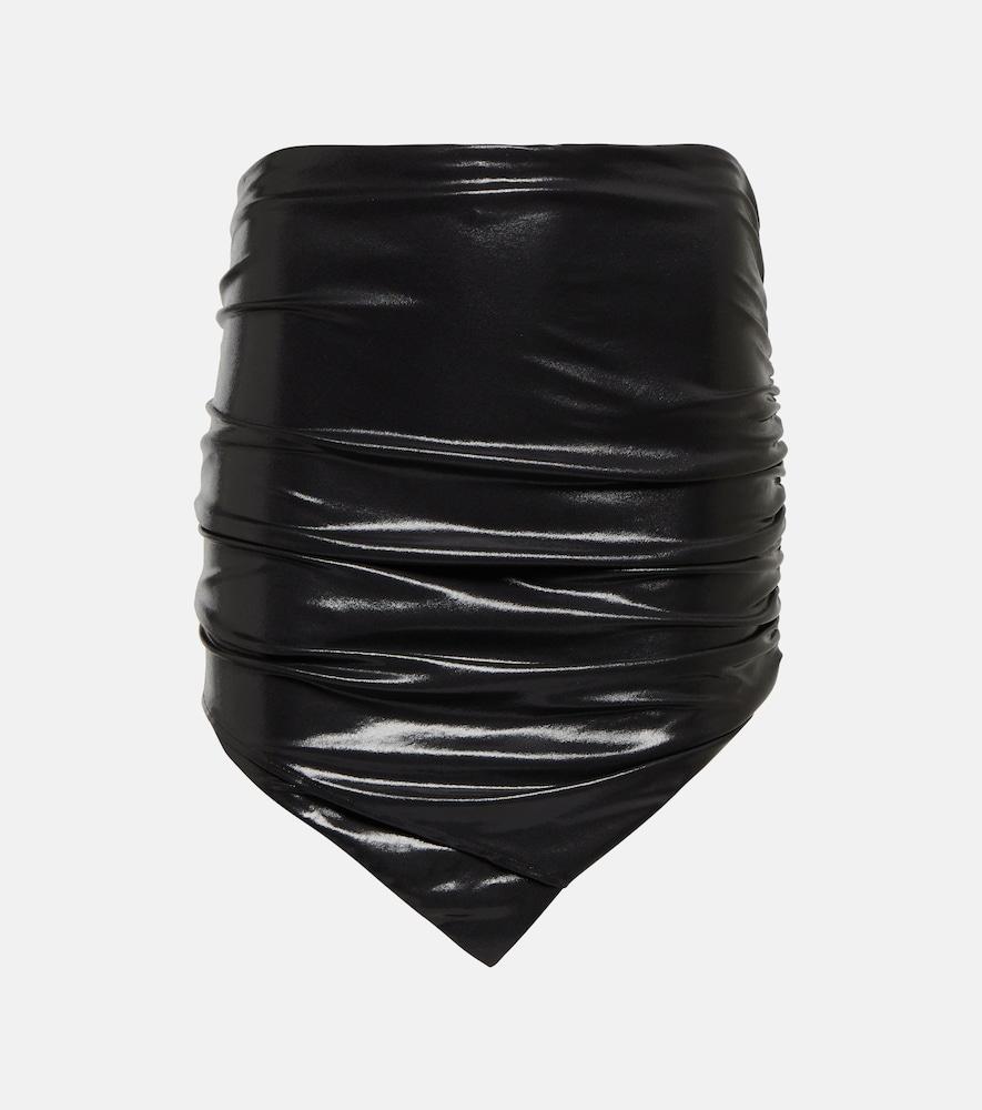 the attico hatty ruched jersey miniskirt