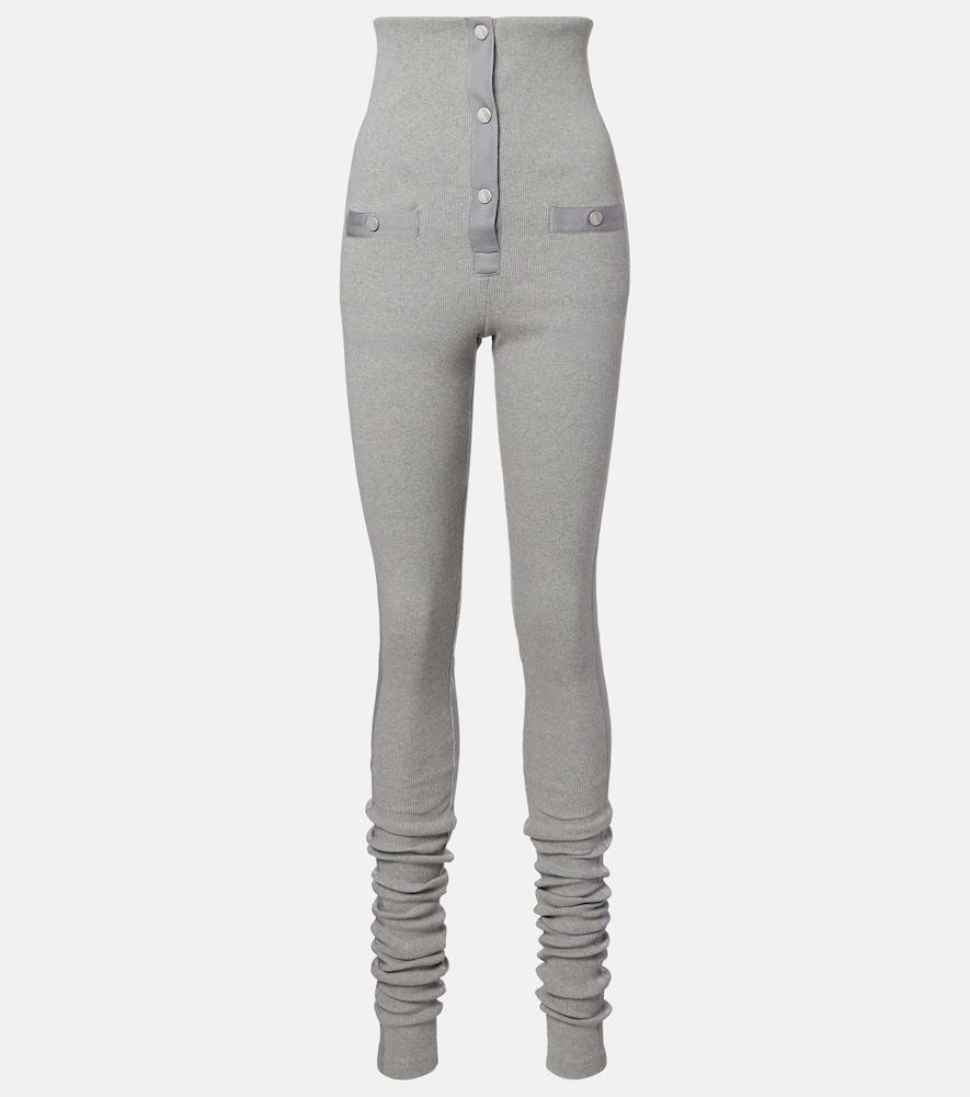 the attico high-rise cotton jersey stirrup leggings