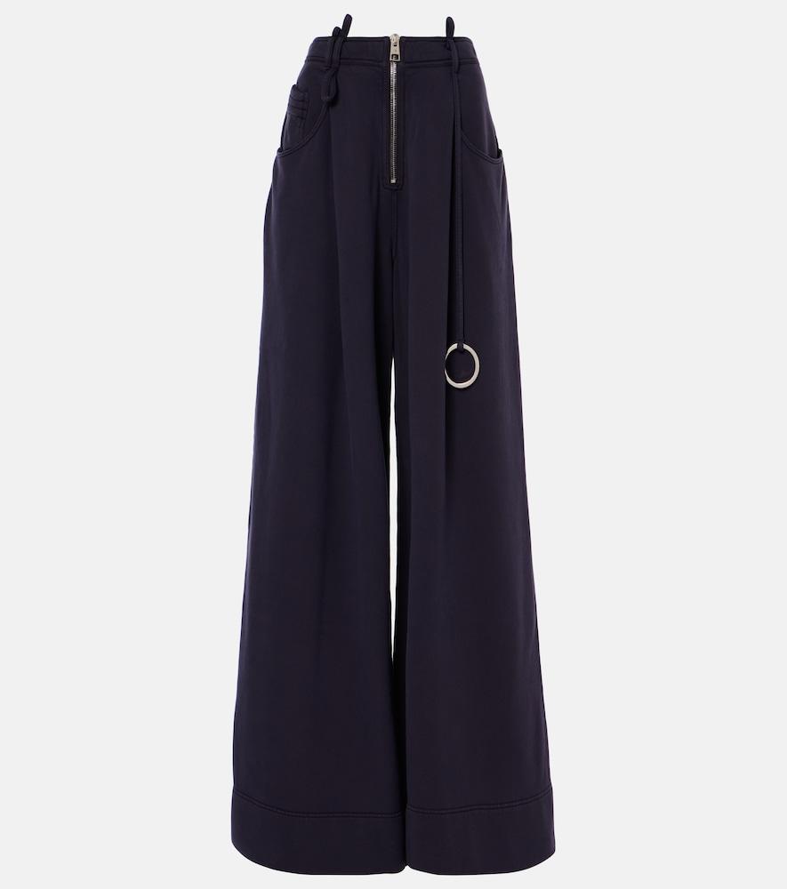 the attico high-rise cotton wide-leg pants