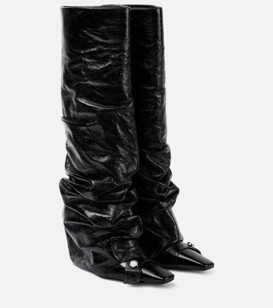 the attico juno 95 leather knee-high boots