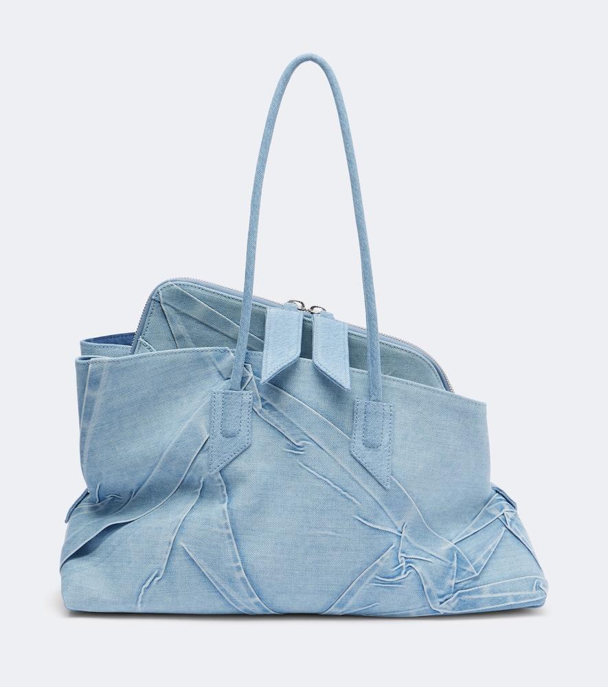 the attico la passeggiata medium denim tote bag