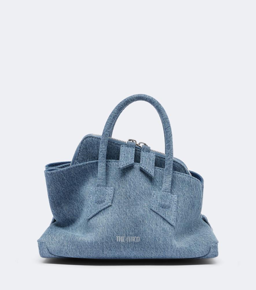 the attico la passeggiata mini denim top-handle bag