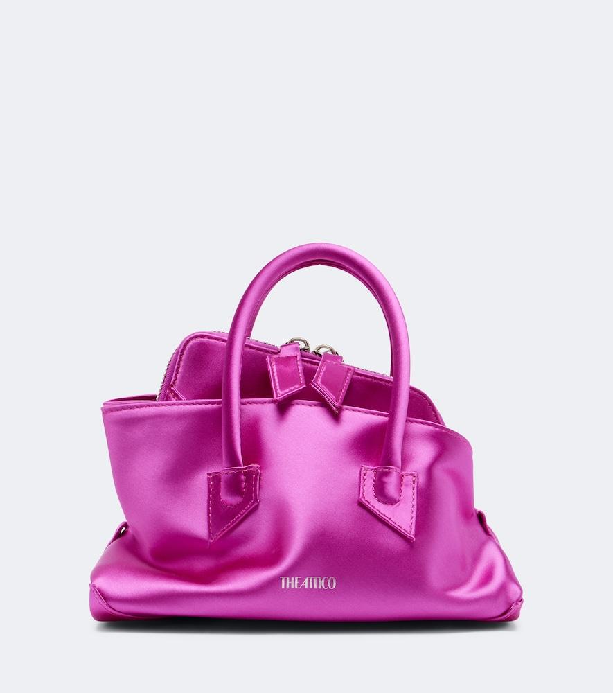 the attico la passeggiata mini satin top-handle bag