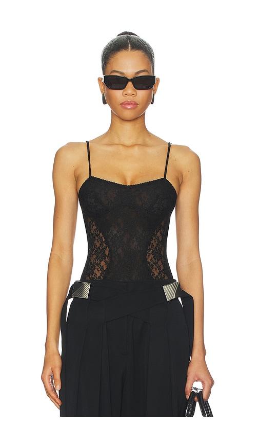 the attico lace bodysuit in black. - size 42 (also in 44)