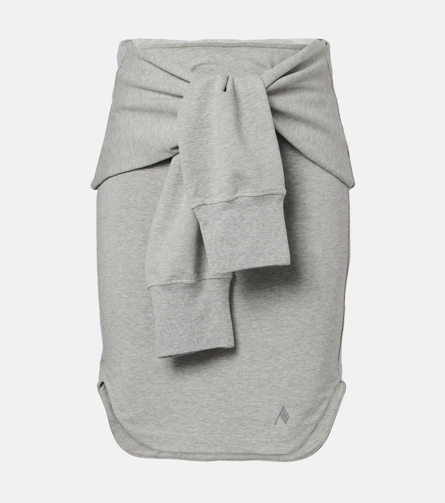 the attico layered cotton-blend miniskirt