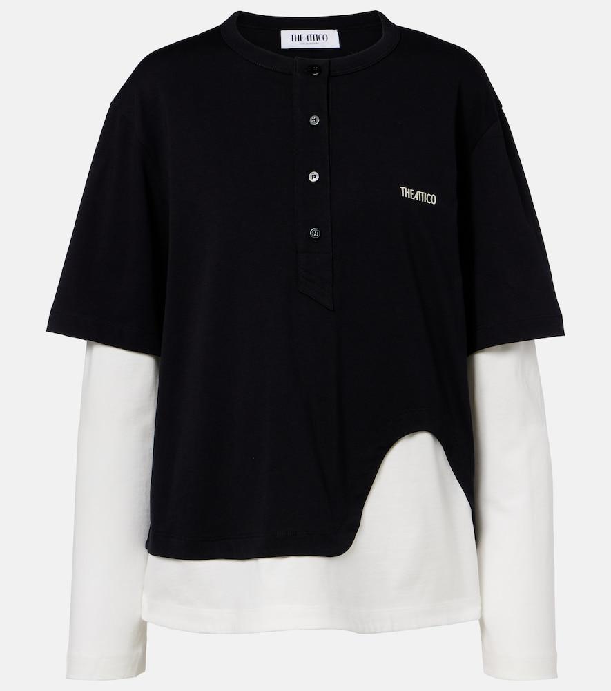 the attico layered cotton jersey t-shirt