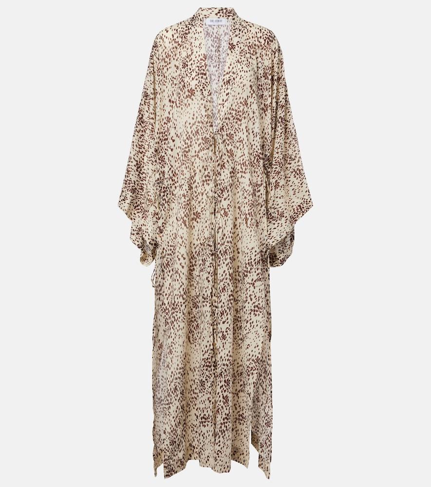 the attico leopard-print cotton beach cover-up