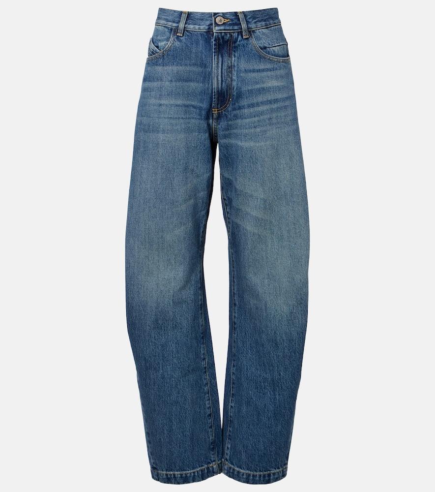 the attico mid-rise barrel-leg jeans