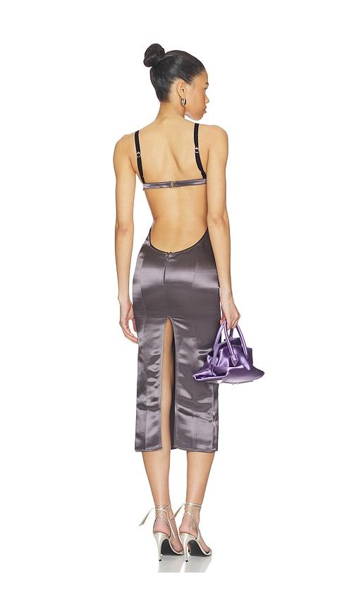 the attico midi dress in grey. - size 36 (also in 42, 44)