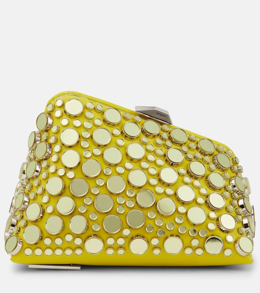the attico midnight mini embellished leather clutch
