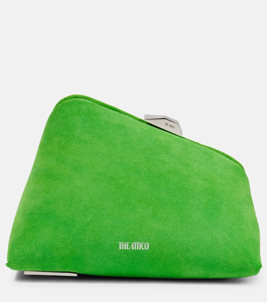 the attico midnight suede leather clutch