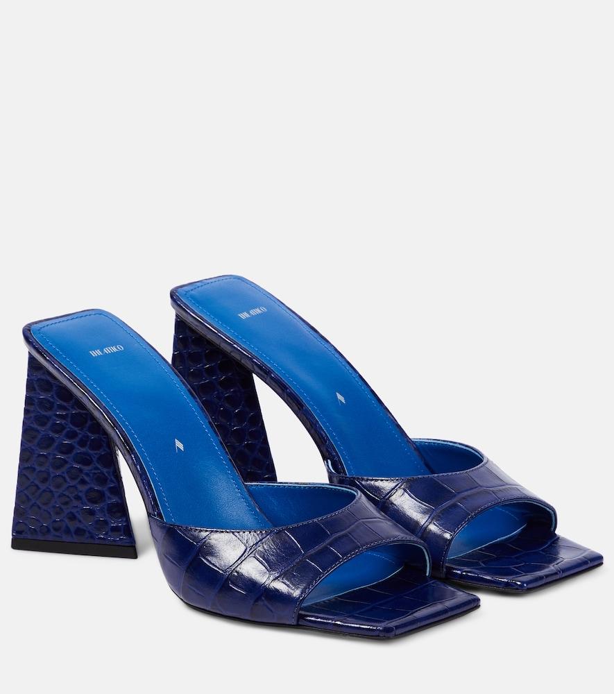 the attico mini devon 85 croc-effect leather mules