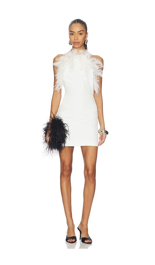 the attico mini feather dress in white. - size 36 (also in 38, 42, 44)