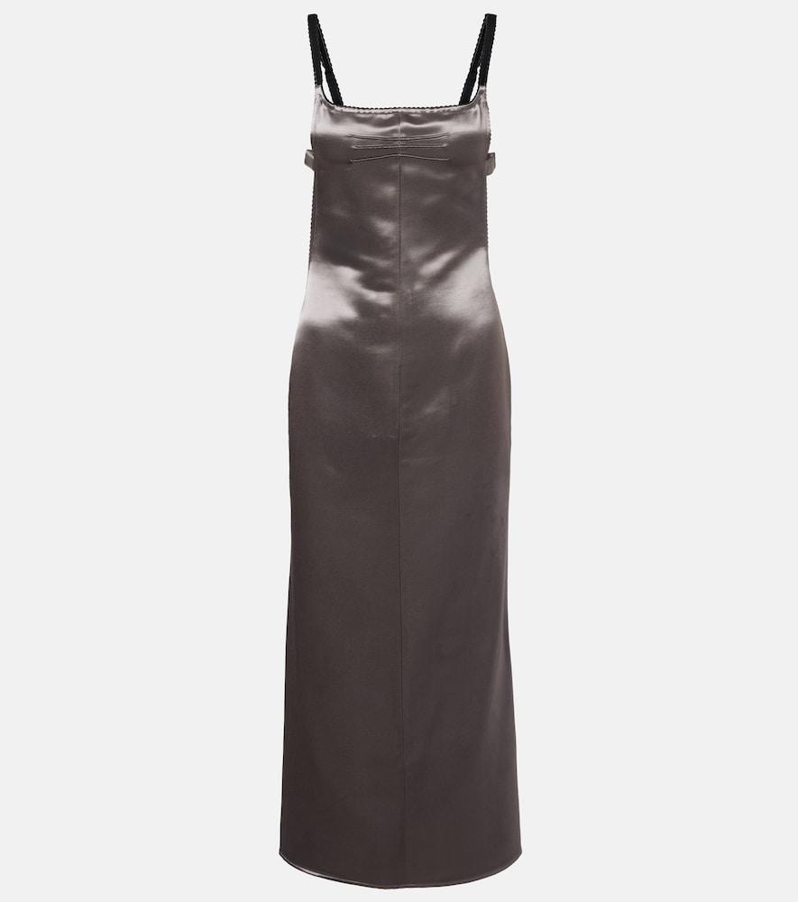 the attico open-back satin midi dress