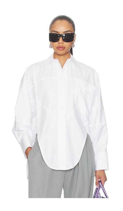 the attico oversized shirt in white. - size 36 (also in 38, 40, 42)
