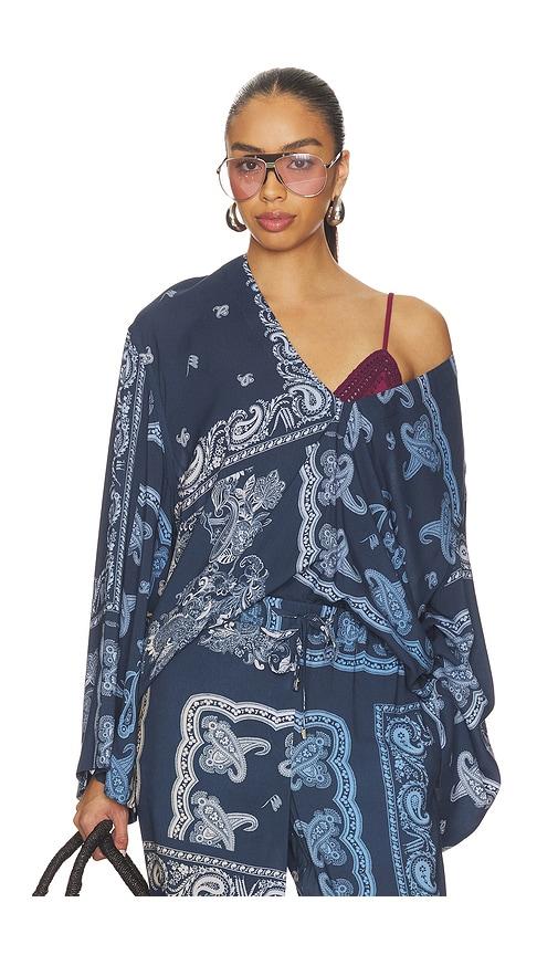 the attico paisley blouse in blue. - size 36 (also in 38, 40, 42, 44)