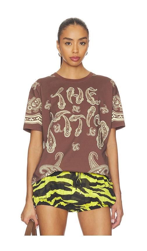 the attico paisley t-shirt in brown. - size 36 (also in 38, 40, 42, 44)